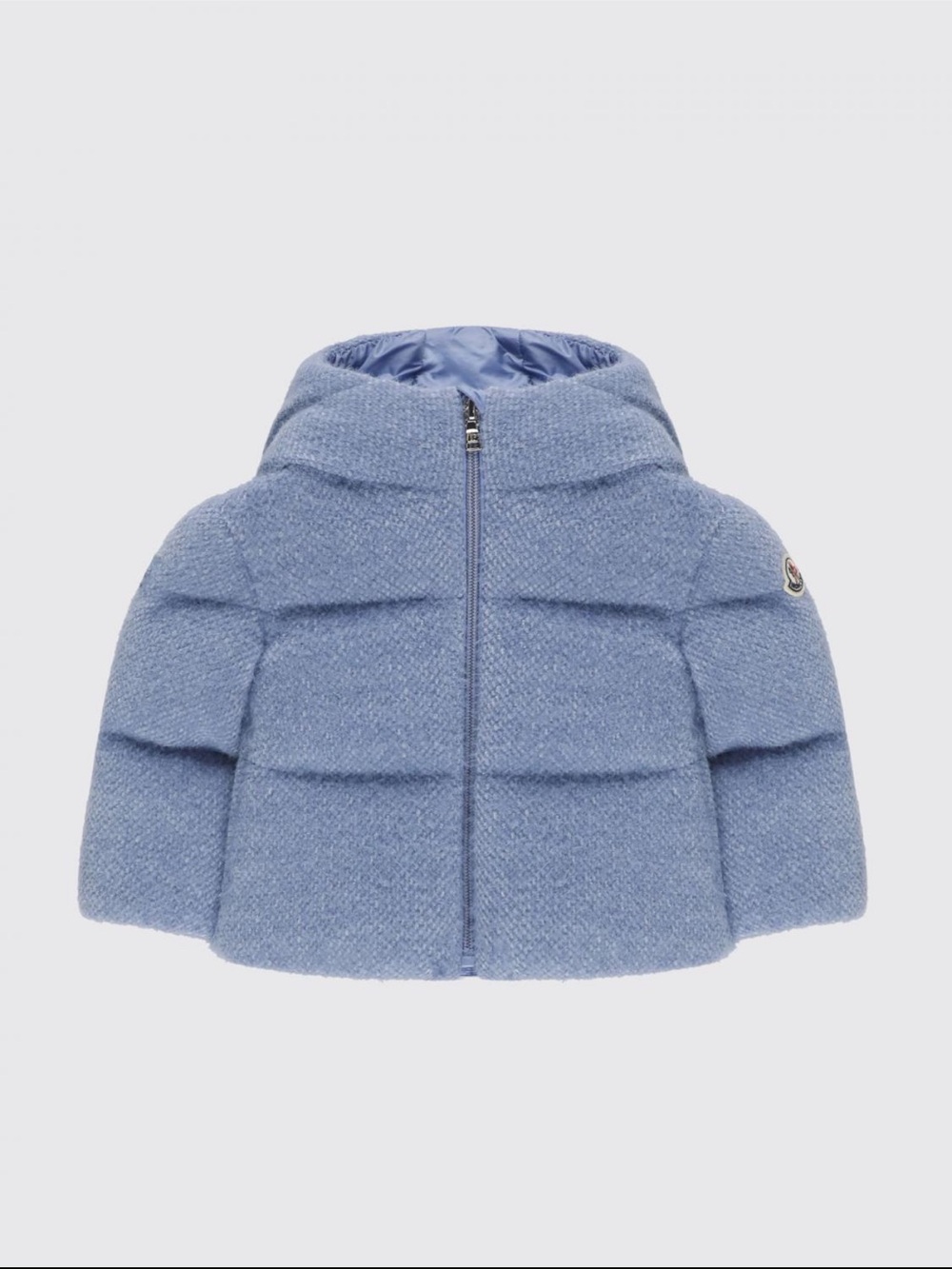 Moncler Kids Powder Blue Quilted Hooded Puffer Jacket